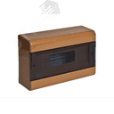 Щиток распределительный навесной на 12 модулей с дверцей коричневый IP40 (ЩРн-П-12)