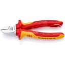 Бокорезы VDE 1000V резка - мягкая проволока 4мм проволока средней твердости 3мм твердая проволока 2мм L=160мм 62HRC диэлкектрические хромированные двухкомпонентные рукоятки крепление для страховки Knipex