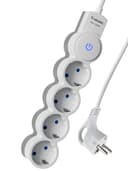 Удлинитель 4х3м с заземл. IP20 с выкл. 10А 2200Вт 220В защ. шторки ПВС 3х1 бел. КОСМОС YKsm3m-4g-Z-V10A-W