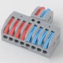 Клемма СМК 2х4 проходная разветвительная 2 полюса, с монтажной площадкой (1 ввод, 4 вывода на полюс)