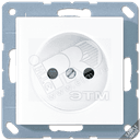 Розетка штепсельная 16A 250V без заземления алюминий