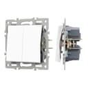 Механизм выключателя двухклавишный непроходной SWTMK02PLWH 250V 16A Arlight 043724