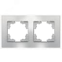 Афина рамка стеклянная двухместная универсальная, серебро (еврослот) UNIVersal