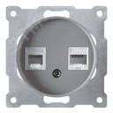 Розетка двойная телефон/компьютер RJ11/RJ45 кат.5e, цвет серый (серия Florence) 2172840 ССТ