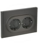 Розетка 2-м СП FORTE&PIANO FP324 16А с заземл. без защ. шторок безвинт. крепл. сер. IEK FP-R21-16-1-K03