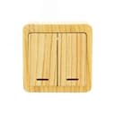 VIOLA Выключатель двойной с подсветкой белёный дуб (12шт/144шт)