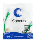 Патч-корд медный U/UTP кат.5е (0,3м) LSZH (зеленый) Cabeus (PC-UTP-RJ45-Cat.5e-0.3m-GN-LSZH)