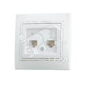 Мира Розетка RJ 11 х2 белый с вставкой белый