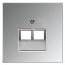 Накладка для 2-ой телефонной/компютерной розетки  IAE/UAE (1X8-пол.)  Серия LS990  Материал- металл  Цвет- полированный хром