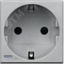 Axolute Розетка 2К+З 10/16 А 250 В боковые заземляющие контакты Schuko алюминий немецкий стандарт