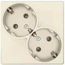 Розетка 2х2К+З Schuko без штор, слоновая кость Simon