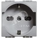 Розетка 2П с заземлением 10А/16А с защитными шторками 2 модуля