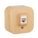 Quteo Розетка телефонная RJ11 наружная дерево