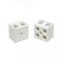 Клемма керамическая латунь 10 мм  2 пары контактов с крепежным отверстием (5 шт/уп)