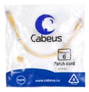 Cabeus (PC-UTP-RJ45-Cat.6-3m-YL-LSZH) Патч-корд U/UTP, кат. 6, 2xRJ45/8p8c, неэкран, желтый, LSZH, 3м