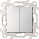 Двухклавишный выключатель с подсветкой 10AX 250В~ цвета алюминий S24 Harmonie Simon