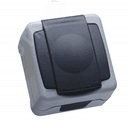 герметичная серая розетка с крышкой IP55 (винтовой зажим)