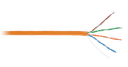Кабель U/UTP 4 пары, Кат.5e, одножильный, медный, внутренний, LSZH, оранжевый, 305м NETLAN EC-UU004-5E-LSZH-OR