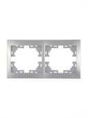Рамка 2-м Mira горизонт. сер. метал. LEZARD 701-1000-147