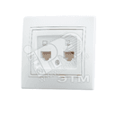Мира Розетка RJ 45x2 белый с вставкой белый