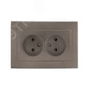 Валенсия лицевая панель розетка 2-местной б/з 10А графит с защ. штор.