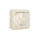 Олимп Выключатель двухклавишный наружный 10А с индикацией бежевый