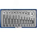 Набор метчиков и плашек в пластиковом боксе, сталь 9ХС 18 предметов