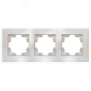 Афина рамка стеклянная трехместная универсальная, жемчуг (еврослот)