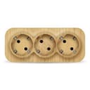 Розетка трехместная серия IONICH, с/з, о/у, 16А, 220В, сосна Универсал