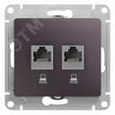 GLOSSA розетка двойная компьютерная RJ45+RJ45 кат.5E механизм сиреневый туман