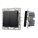 Механизм выключателя двухклавишный непроходной SWTMK02PLBK 250V 16A Arlight 043725