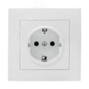 Валенсия розетка 1-местная с/з 16А белая с защ. штор. EWR16-028-10 EKF