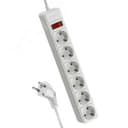 Сетевой фильтр  5м 6 гнезд, пвс 3х1мм2, белый, с  заземлением, индикатор сети, КОСМОС