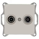 Розетка TV+FM9.5 мм оконечная с накладкой, цвет Тауп