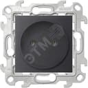 Розетка 2К без защитных шторок, графит