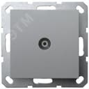 Розетка TV9.5 мм оконечная с накладкой, цвет Алюминий