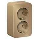 BLANCA розетка наружная двойная с заземлением без шторок, 16А, 250В, титан Systeme Electric