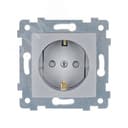 Мария Механизм розетки одноместной с з/к со шторкой скрытой установки РС16-446 Алюминий 110051 Кунцево