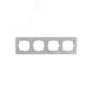 KARINA Рамка 4-ая горизонтальная б/вст матовое серебро (10шт/120шт) Lezard