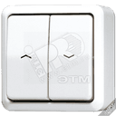 Выключатель для управления жалюзи  для накладного монтажа  слоновая кость