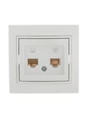 Розетка компьютерная + телефонная 2-м СП Mira RJ45 + RJ11 бел./бел. LEZARD 701-0202-143