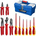 Набор: Губцевый инструмент, диэлектрический, высоковольтный до ~1000В, маслобензостойкая рукоятка, 12предм, Профессионал 2214-H12