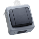 Выключатель одноклавишный IP55 герметичный серый (винтовой зажим)