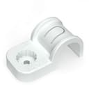 Крепеж-скоба пластиковая односторонняя для прямого монтажа белая в п/э д16 (50шт/750шт уп/кор)