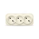 Розетка трехместная серия IONICH, б/з, о/у, 16А, 220В, слоновая кость (ivory)