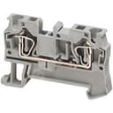 Клеммник пружинный проходной 4мм.кв 2 точки подключения оранжевый