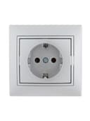 Розетка 1-м СП Mira 16А IP20 с заземл. со вставкой керамика сер. метал. LEZARD 701-1010-122