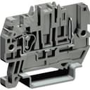 Клемма со штыревым контактом пружинная проходная серая 2.5кв.мм