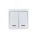 VIOLA Выключатель двойной с подсветкой белый (12шт/144шт) Lezard