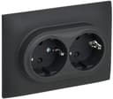 Розетка 2-м SKANDY 16А с заземл. защ. шторки в сборе SK-R07G графит IEK SK-R24-16-K53-F